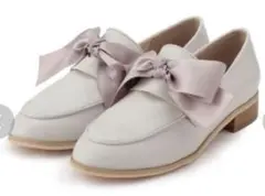 couturebrooch レザー ローファー ピンク リボン 靴 冬靴