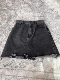 GU デニムAラインミニスカート ブラック