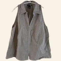 Venezia Jeans ストライプ ノースリーブシャツ 羽織 大きめ 古着