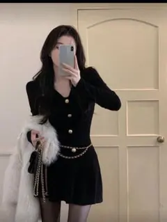 ニットミニワンピース