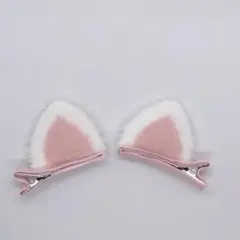 猫耳ヘアクリップ ピンク