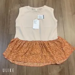 アプレレクール 新品タグ付 140cm ワッフル花柄ドッキングT  ノースリーブ