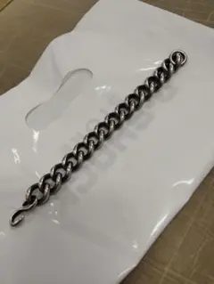 真鍮シルバーメッキブレスレット。極美品。長さ19センチ、幅1.5ミリ。最終価格。