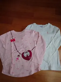 ミキハウス　リーナちゃん　ピンク　ポシェット　白　 ロンＴ　130cm 2枚