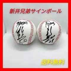 新井貴浩 新井良太 兄弟 直筆サインボール2個セット 阪神タイガース 送料無料のサムネイル