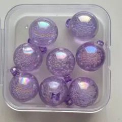 カン付きビーズ バブル 紫