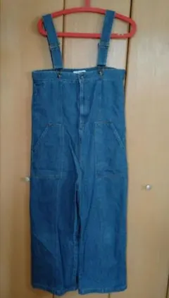 サマンサモスモス　デニムブルー サロペット ワイドレッグ