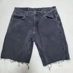 wranglerラングラー メキシコ製ブラックデニムジーンズショートハーフパンツ