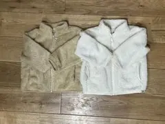 UNIQLO ベージュ ホワイト　フリース アウター 80cm