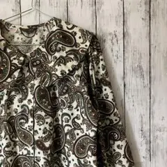 【美品】WILLOWBEND ボリュームカラー ペイズリーシャツ アメリカ製 L