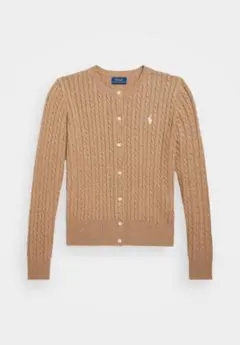 ラルフローレン ミニケーブル コットンカーディガン Camel L