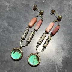 オビクジャクアゲハ 天然石　イヤリング　ピアス　MITTA.mitsuco