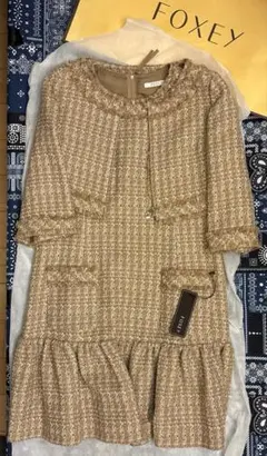 【フォクシーブティック】ツイードセットアップ ノースリーブワンピース ジャケット 中古・古着通販】FOXEY (フォクシー) ツイードセットアップワンピース