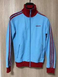 adidas ベッケンバウアー　トラックトップ　ジャージ　水色 x 赤　希少