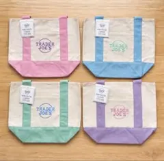 TRADER JOE'S ミニパステルトートバッグ 4個セット