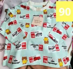 新品　90　トミカとトム　Tシャツ　TOMICA&TOM　消防車　パトカー
