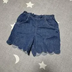 ニットプランナー KP デニムブルー スカラップ半ズボン　ショートパンツ　110