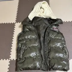 CLARK フード付き ダウンベスト カーキのサムネイル