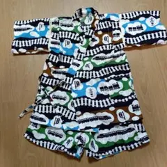 電車柄 甚平 100cm