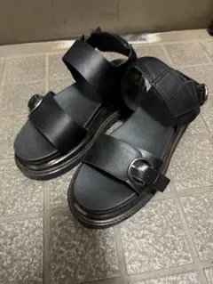 【HARE】バックルシャークサンダル　黒　M(26.5)