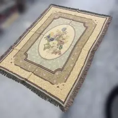 花　マルチカバー　ソファカバー　ヴィンテージラグ　188x137