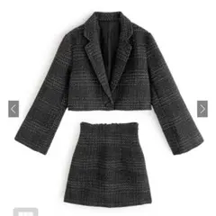 GRL ツイードショート丈ジャケット×ミニスカートセットアップ