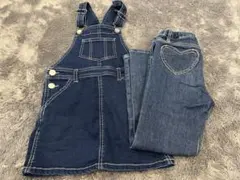 トップバリュ　ハートポケット　デニムパンツ　デニムジャンパースカート　120