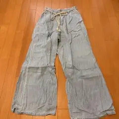 GU ライトデニムロープベルトワイドパンツ　M