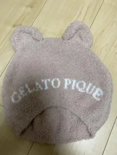 ジェラートピケ　吸水キャップ　くま耳