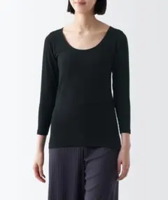 あったか綿 クルーネック長袖　Uネック八分袖　無印良品　インナーTシャツ