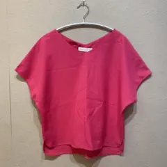 SENSE OF PLACE Vネック半袖ブラウス　ピンク　サイズFREE