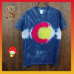 ギルダン タイダイ柄 奇抜 S ビックプリント タイダイtシャツ サイケ 紺