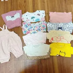 【値下げ】まとめ売り⭐︎10点セット　ベビー服キャラクターTシャツとオーバーオール