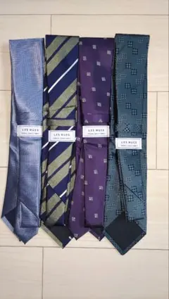 新品未使用LES MUES ネクタイ 4本セット　シルク100％