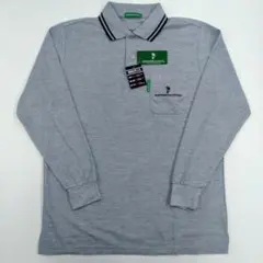 新品タグ付き　グレー　ウエスタンポロ　ビッグサイズ　長袖ポロシャツ　4Lサイズ