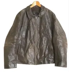 【極上のエイジング】80s-90s ヴィンテージ レザージャケット チェック裏地