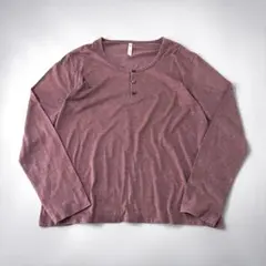 glamb Henley Neck Cut-sew 長袖 パープル 日本製　Lのサムネイル
