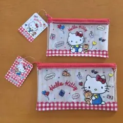 ☆新品・未使用☆ハローキティ フラットポーチ 2個セット キティちゃん サンリオ