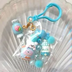 キャンディバックキーホルダー　アニマル　水色