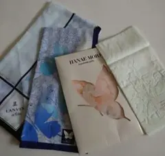 森英恵✕LANVIN✕ブルーミング中西レディースハンカチ4枚セット 新品未使用☆