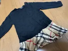 Burberry 90cm 長袖トップス チェックスカート