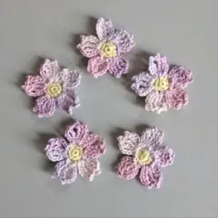 グラデーション桜　5枚　お花モチーフ　飾り（オリジナル商品)
