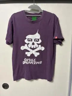 PUNK DRUNKERS SKULLSHIT Tシャツ パープルのサムネイル