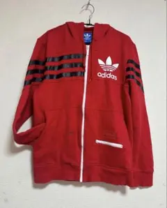 ヴィンテージ　アディダス　adidas レッド パーカー　トラックジャケットのサムネイル