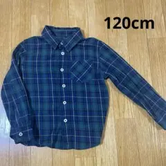 子供　キッズ　長袖　シャツ 120 チェック　緑　羽織　トップス　男の子