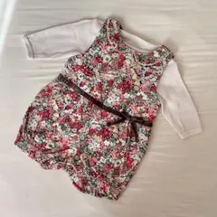 センスオブワンダー 花柄の襟付きロンパース 70cm インナーのロンパース付き！
