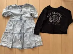 baby GAP デニムブルー 半袖ワンピース ブラック　長袖　トップス　セット