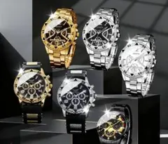 お値下げ クロノグラフ腕時計 ゴールド ブラック