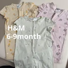 H&M 6-9month 70〜80　ロンパース3枚セット　コットン100%