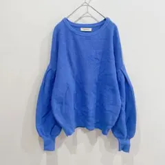⚫︎MEDDUM 【S】ボリュームスリーブ ニットプルオーバー ブルーのサムネイル